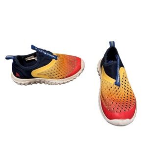 2/$15 Rugged Shark - Water Shoes Toddler Size 9 Blue Yellow Orange Sneaker
